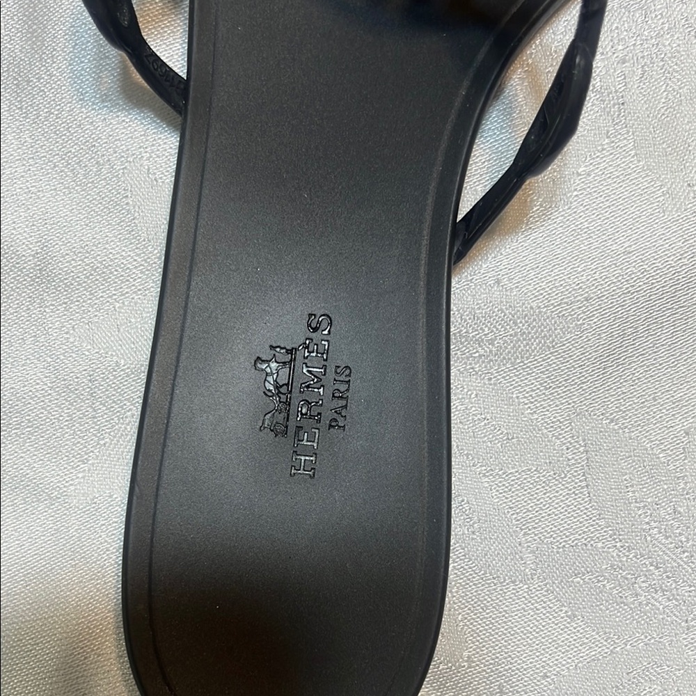 Hermès Rivage Black Slippers Black Size 10 - Picture 3 of 6